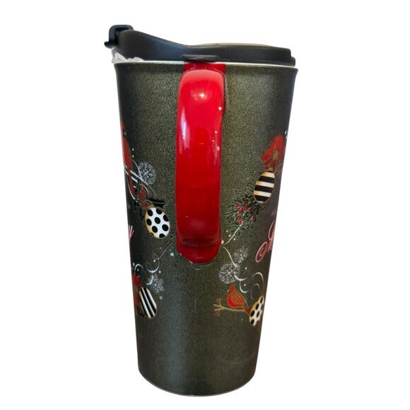 Cypress Home Ceramic Travel Coffee Latte Tea Mug BE MERRY Christmas Cardinal 17 - Picture 5 of 10